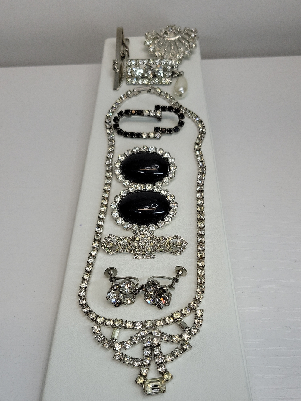 Vintage Black and Silver Rhinestone Bundle